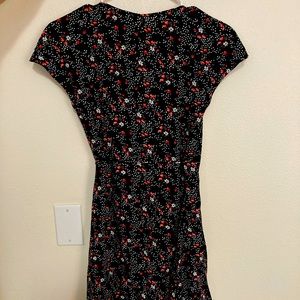 H&M Navy Blue Floral Wrap Dress